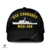Uss Conquest Mso-488 Classic Baseball Cap Gift For Navy Veteran, Custom Print/embroidered Us Navy Ships Classic Cap