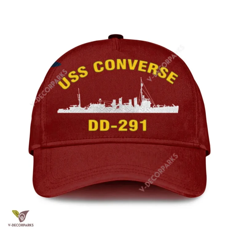 Uss Converse Dd-291 Classic Baseball Cap Gift For Navy Veteran, Custom Print/embroidered Us Navy Ships Classic Cap