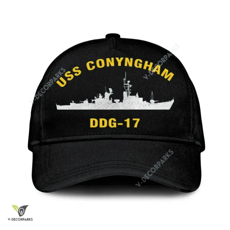 Uss Conyngham Ddg-17 Classic Baseball Cap Gift For Navy Veteran, Custom Print/embroidered Us Navy Ships Classic Cap