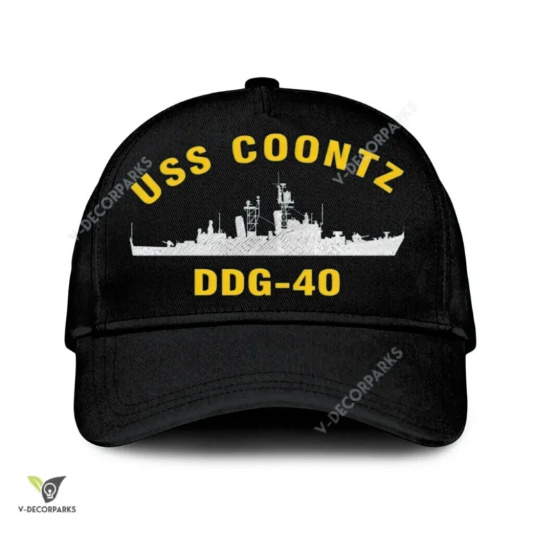 Uss Coontz Ddg-40 Classic Baseball Cap Gift For Navy Veteran, Custom Print/embroidered Us Navy Ships Classic Cap