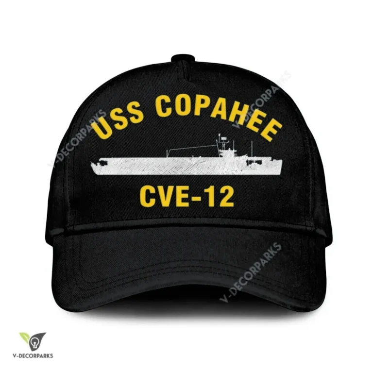 Uss Copahee Cve-12 Classic Baseball Cap Gift For Navy Veteran, Custom Print/embroidered Us Navy Ships Classic Cap