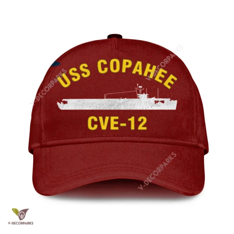 Uss Copahee Cve-12 Classic Baseball Cap Gift For Navy Veteran, Custom Print/embroidered Us Navy Ships Classic Cap