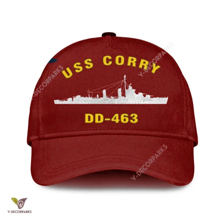 Uss Corry Dd-463 Classic Baseball Cap Gift For Navy Veteran, Custom Print/embroidered Us Navy Ships Classic Cap