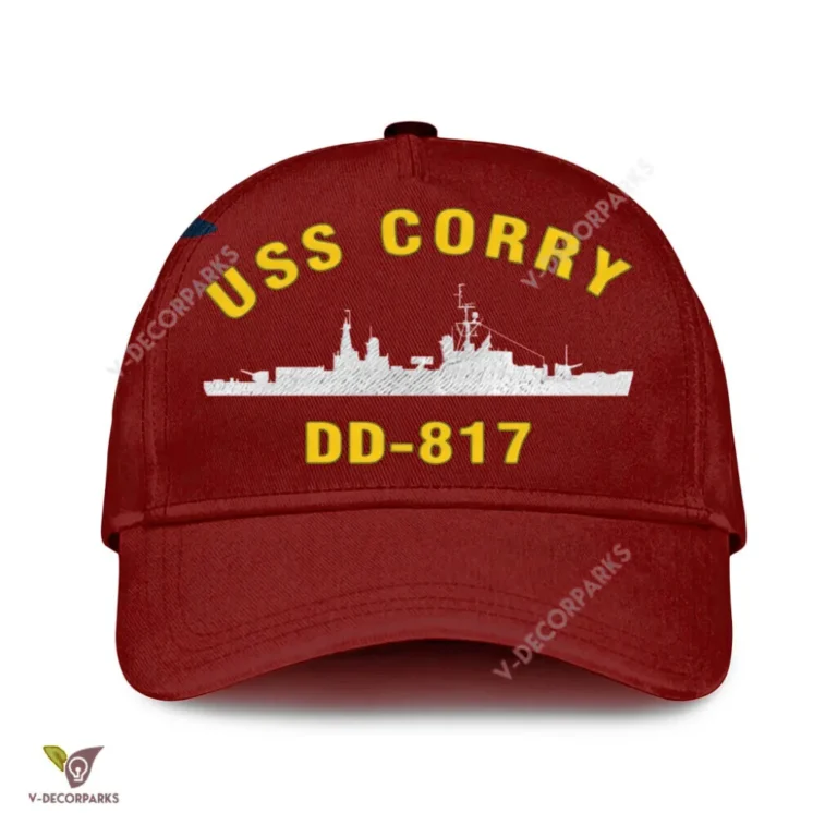 Uss Corry Dd-817 Classic Baseball Cap Gift For Navy Veteran, Custom Print/embroidered Us Navy Ships Classic Cap