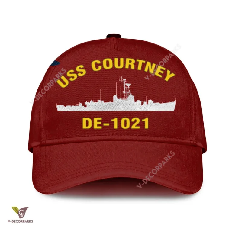 Uss Courtney De-1021 Classic Baseball Cap Gift For Navy Veteran, Custom Print/embroidered Us Navy Ships Classic Cap