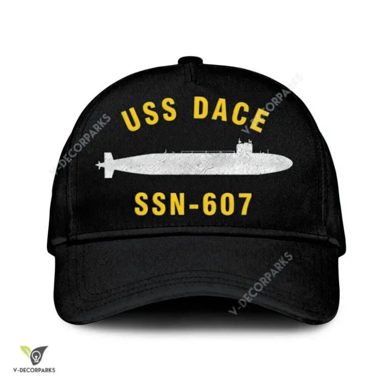 Uss Dace Ssn-607 Classic Baseball Cap Gift For Navy Veteran, Custom Print/embroidered Us Navy Ships Classic Cap