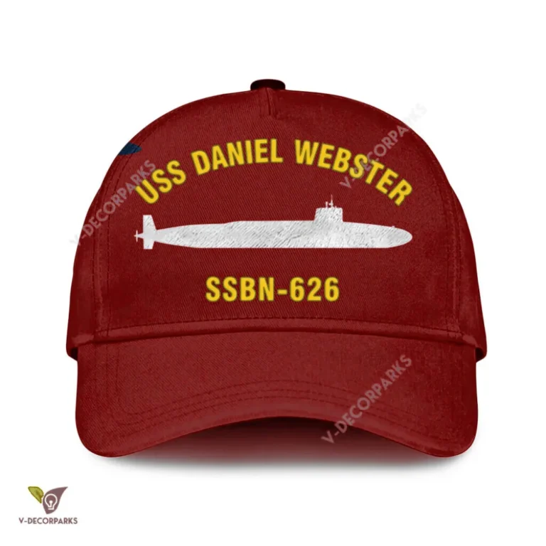 Uss Daniel Webster Ssbn-626 Classic Baseball Cap Gift For Navy Veteran, Custom Print/embroidered Us Navy Ships Classic Cap