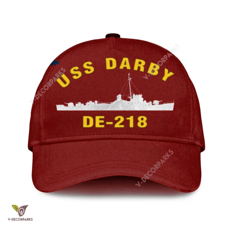 Uss Darby De-218 Classic Baseball Cap Gift For Navy Veteran, Custom Print/embroidered Us Navy Ships Classic Cap