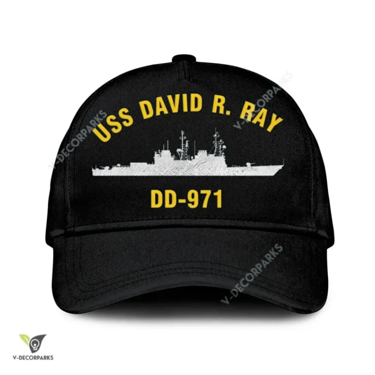 Uss David R. Ray Dd-971 Classic Baseball Cap Gift For Navy Veteran, Custom Print/embroidered Us Navy Ships Classic Cap