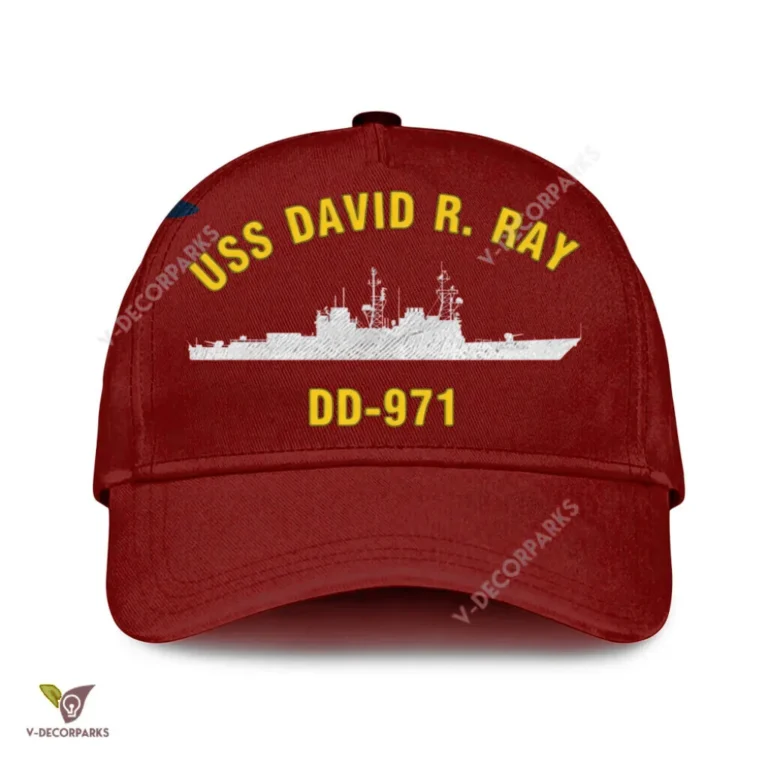Uss David R. Ray Dd-971 Classic Baseball Cap Gift For Navy Veteran, Custom Print/embroidered Us Navy Ships Classic Cap