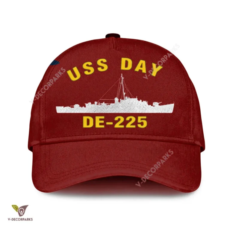 Uss Day De-225 Classic Baseball Cap Gift For Navy Veteran, Custom Print/embroidered Us Navy Ships Classic Cap