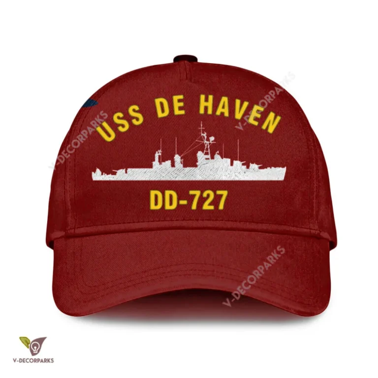 Uss De Haven Dd-727 Classic Baseball Cap Gift For Navy Veteran, Custom Print/embroidered Us Navy Ships Classic Cap