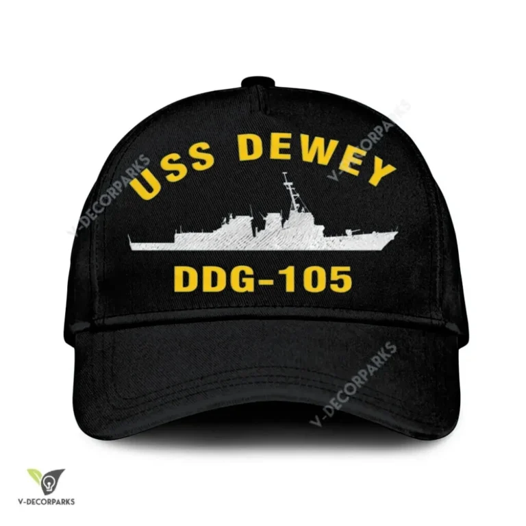 Uss Dewey Ddg-105 Classic Baseball Cap Gift For Navy Veteran, Custom Print/embroidered Us Navy Ships Classic Cap