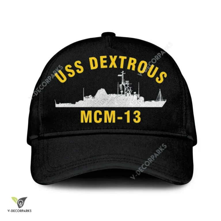 Uss Dextrous Mcm-13 Classic Baseball Cap Gift For Navy Veteran, Custom Print/embroidered Us Navy Ships Classic Cap