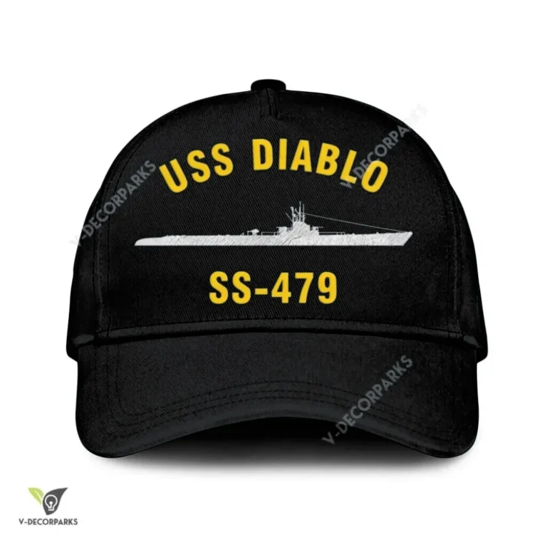 Uss Diablo Ss-479 Classic Baseball Cap Gift For Navy Veteran, Custom Print/embroidered Us Navy Ships Classic Cap