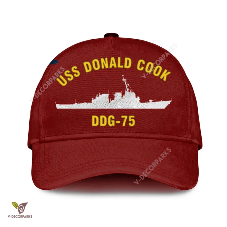 Uss Donald Cook Ddg-75 Classic Baseball Cap Gift For Navy Veteran, Custom Print/embroidered Us Navy Ships Classic Cap