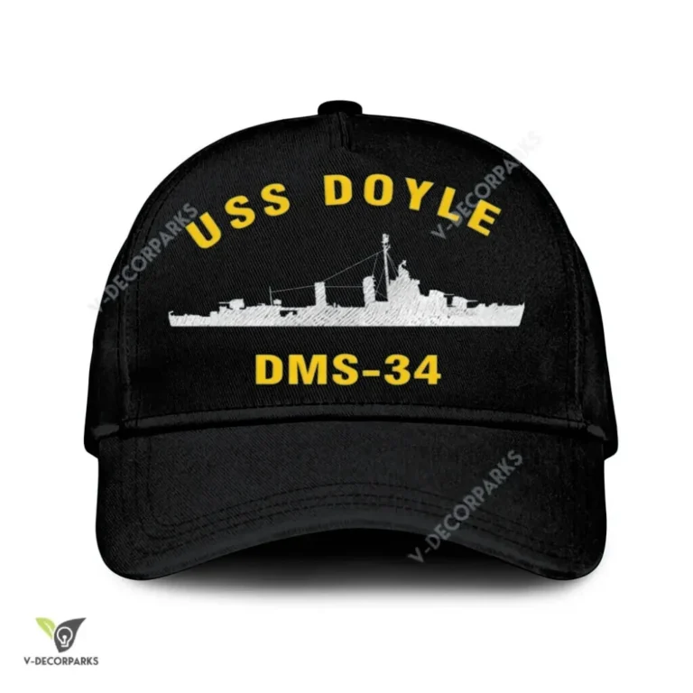 Uss Doyle Dms-34 Classic Baseball Cap Gift For Navy Veteran, Custom Print/embroidered Us Navy Ships Classic Cap