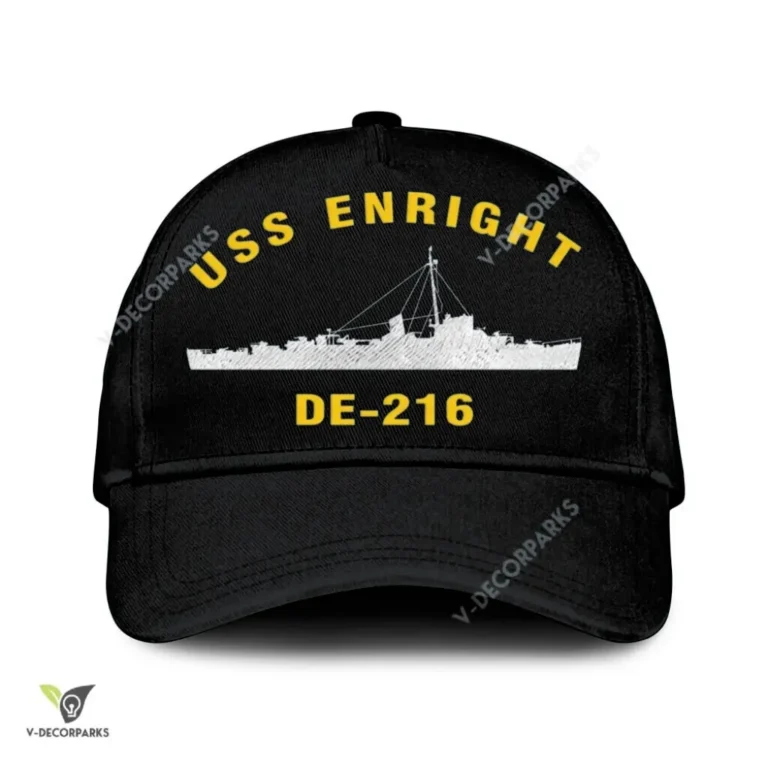 Uss Enright De-216 Classic Baseball Cap Gift For Navy Veteran, Custom Print/embroidered Us Navy Ships Classic Cap