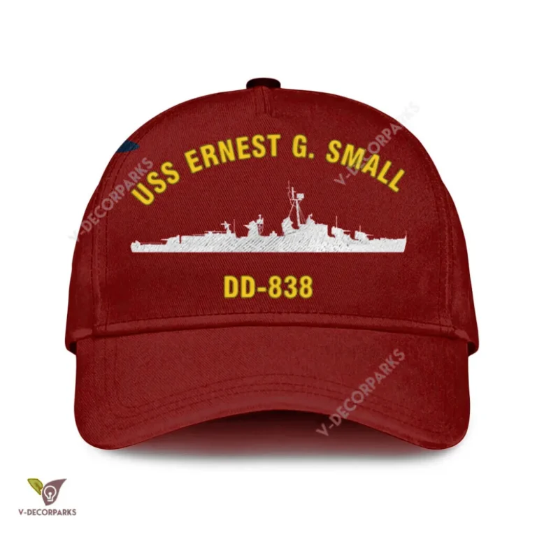Uss Ernest G. Small Dd-838 Classic Baseball Cap Gift For Navy Veteran, Custom Print/embroidered Us Navy Ships Classic Cap