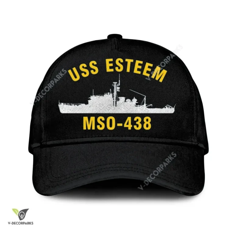 Uss Esteem Mso-438 Classic Baseball Cap Gift For Navy Veteran, Custom Print/embroidered Us Navy Ships Classic Cap
