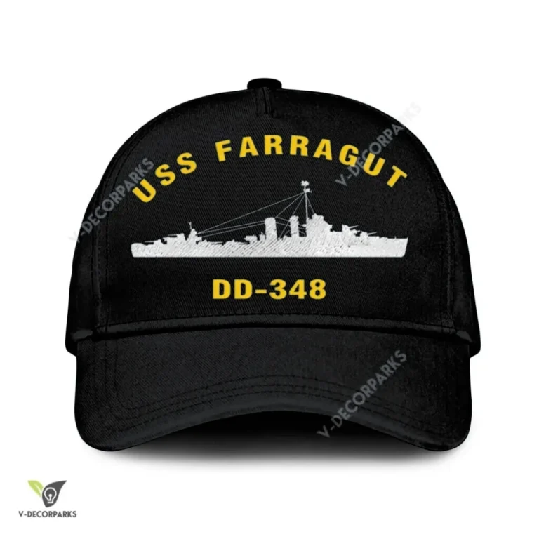 Uss Farragut Dd-348 Classic Baseball Cap Gift For Navy Veteran, Custom Print/embroidered Us Navy Ships Classic Cap