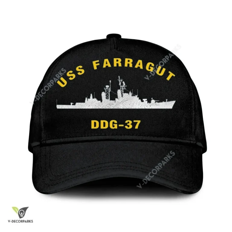 Uss Farragut Ddg-37 Classic Baseball Cap Gift For Navy Veteran, Custom Print/embroidered Us Navy Ships Classic Cap