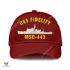 Uss Fidelity Mso-443 Classic Baseball Cap Gift For Navy Veteran, Custom Print/embroidered Us Navy Ships Classic Cap