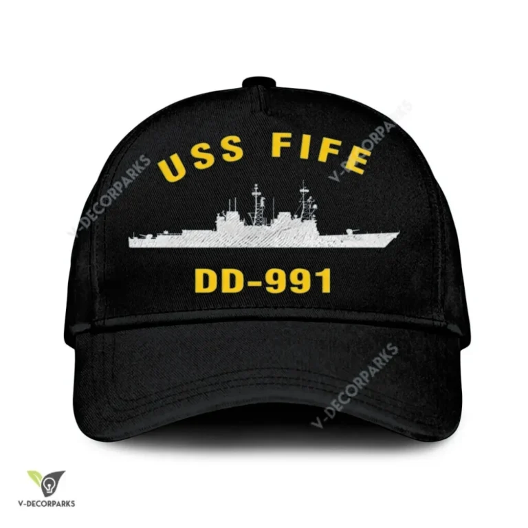 Uss Fife Dd-991 Classic Baseball Cap Gift For Navy Veteran, Custom Print/embroidered Us Navy Ships Classic Cap