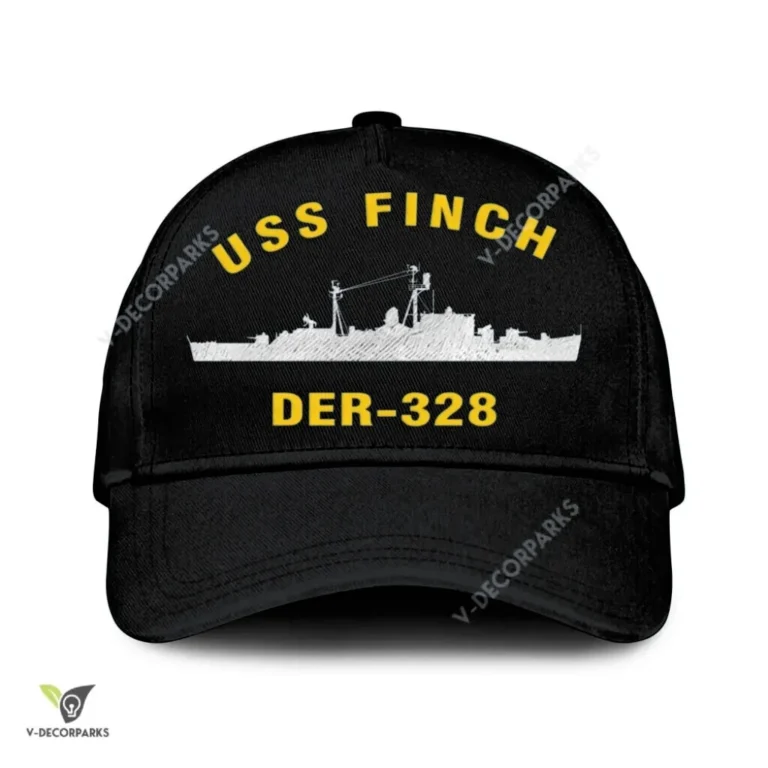 Uss Finch Der-328 Classic Baseball Cap Gift For Navy Veteran, Custom Print/embroidered Us Navy Ships Classic Cap