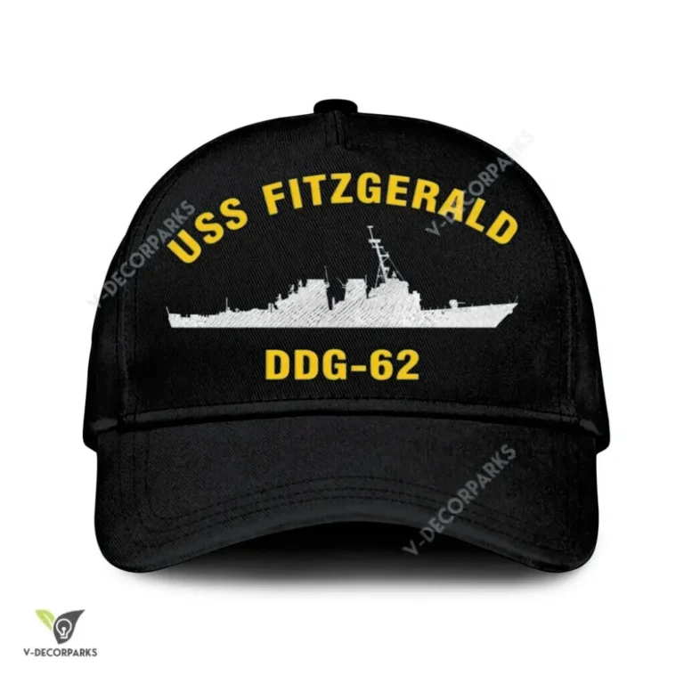 Uss Fitzgerald Ddg-62 Classic Baseball Cap Gift For Navy Veteran, Custom Print/embroidered Us Navy Ships Classic Cap