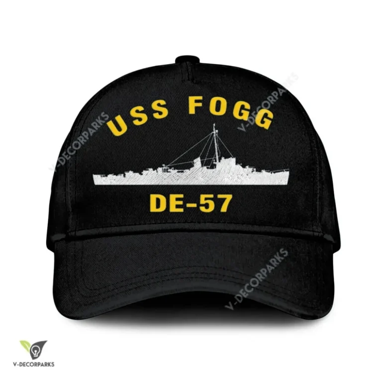Uss Fogg De-57 Classic Baseball Cap Gift For Navy Veteran, Custom Print/embroidered Us Navy Ships Classic Cap
