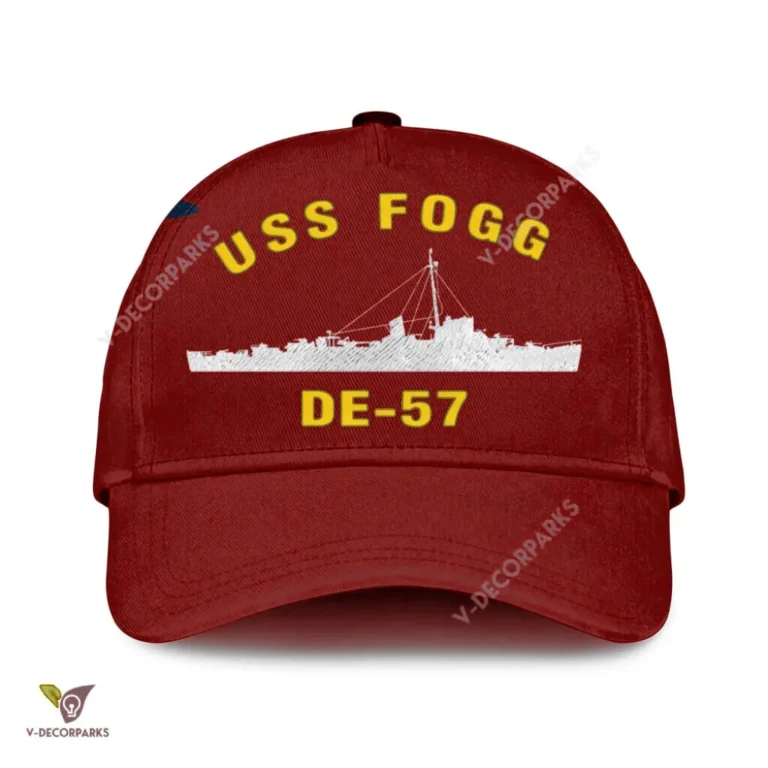 Uss Fogg De-57 Classic Baseball Cap Gift For Navy Veteran, Custom Print/embroidered Us Navy Ships Classic Cap