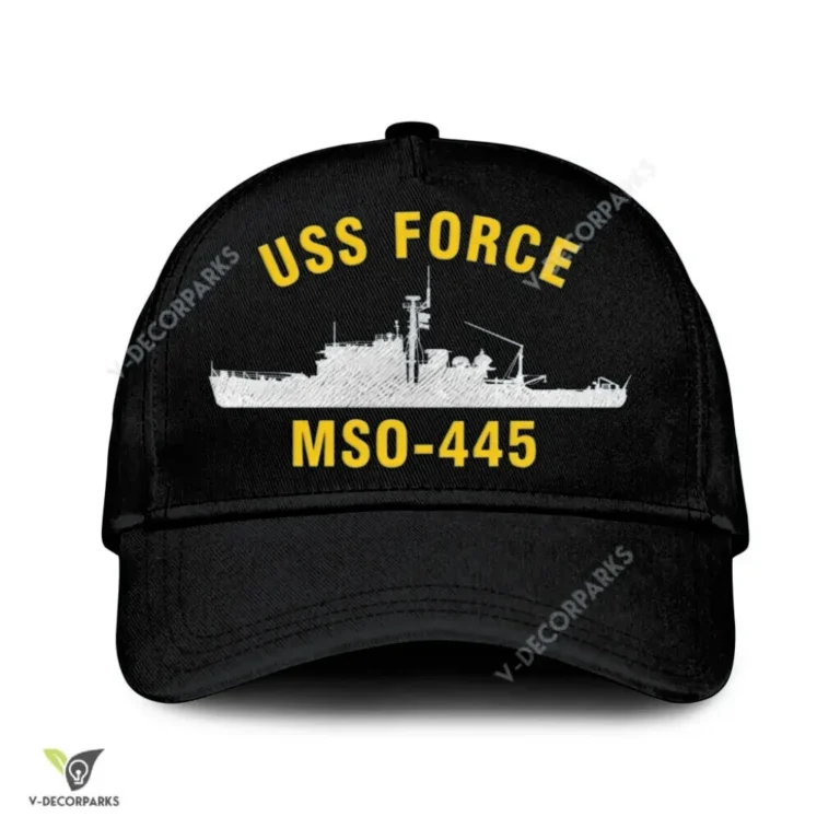 Uss Force Mso-445 Classic Baseball Cap Gift For Navy Veteran, Custom Print/embroidered Us Navy Ships Classic Cap