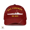 Uss Foreman De-633 Classic Baseball Cap Gift For Navy Veteran, Custom Print/embroidered Us Navy Ships Classic Cap