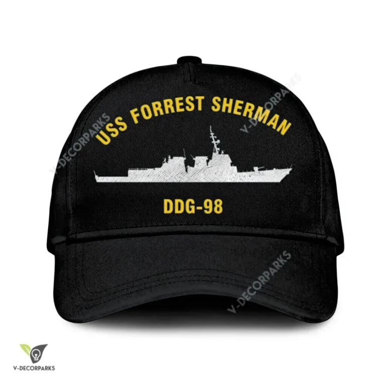Uss Forrest Sherman Ddg-98 Classic Baseball Cap Gift For Navy Veteran, Custom Print/embroidered Us Navy Ships Classic Cap