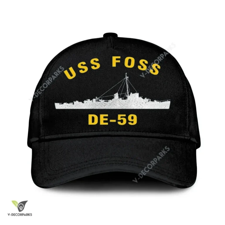 Uss Foss De-59 Classic Baseball Cap Gift For Navy Veteran, Custom Print/embroidered Us Navy Ships Classic Cap