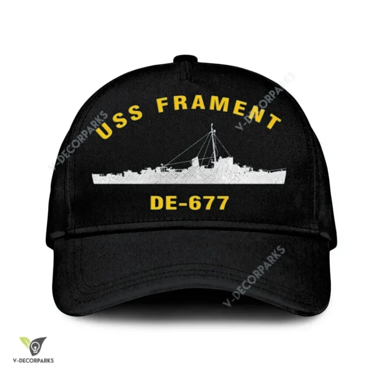 Uss Frament De-677 Classic Baseball Cap Gift For Navy Veteran, Custom Print/embroidered Us Navy Ships Classic Cap