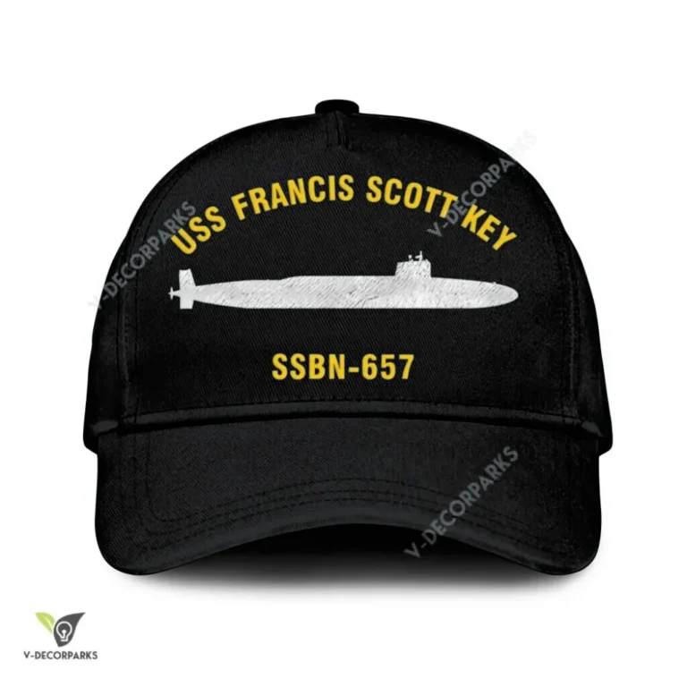 Uss Francis Scott Key Ssbn-657 Classic Baseball Cap Gift For Navy Veteran, Custom Print/embroidered Us Navy Ships Classic Cap