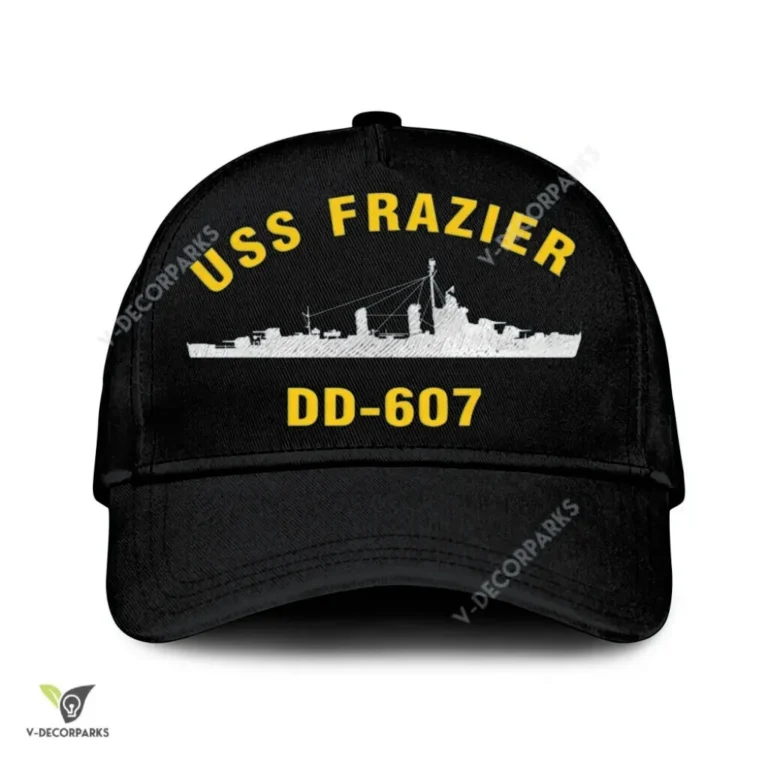 Uss Frazier Dd-607 Classic Baseball Cap Gift For Navy Veteran, Custom Print/embroidered Us Navy Ships Classic Cap