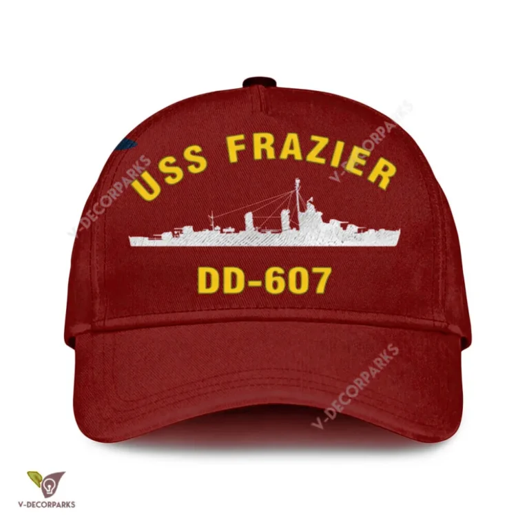 Uss Frazier Dd-607 Classic Baseball Cap Gift For Navy Veteran, Custom Print/embroidered Us Navy Ships Classic Cap