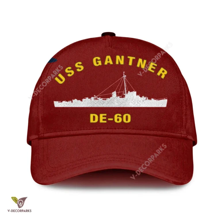 Uss Gantner De-60 Classic Baseball Cap Gift For Navy Veteran, Custom Print/embroidered Us Navy Ships Classic Cap