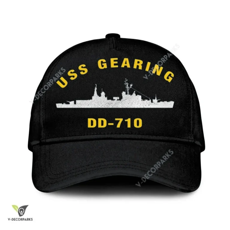 Uss Gearing Dd-710 Classic Baseball Cap Gift For Navy Veteran, Custom Print/embroidered Us Navy Ships Classic Cap