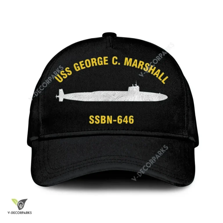 Uss George C. Marshall Ssbn-646 Classic Baseball Cap Gift For Navy Veteran, Custom Print/embroidered Us Navy Ships Classic Cap