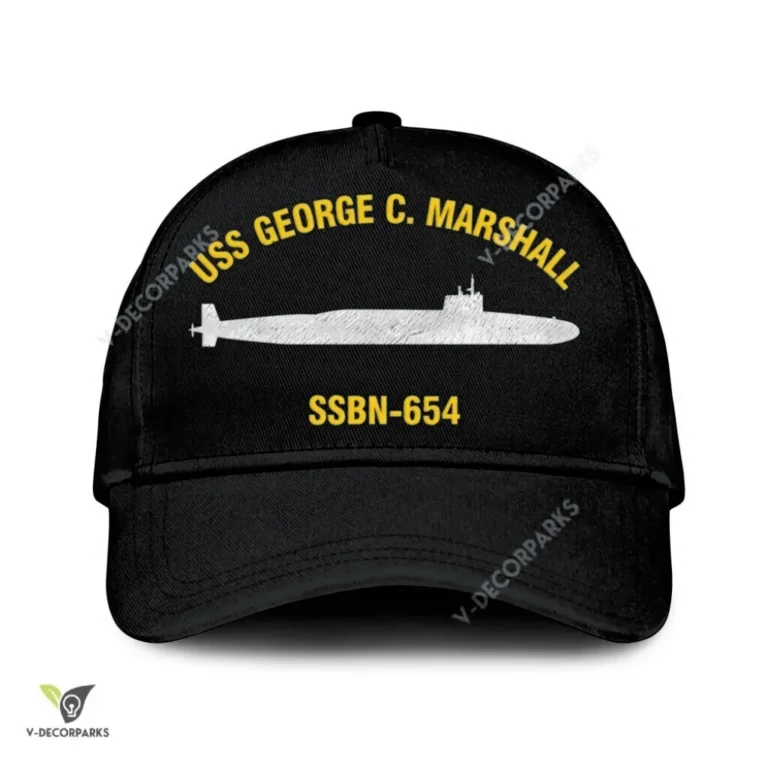 Uss George C. Marshall Ssbn-654 Classic Baseball Cap Gift For Navy Veteran, Custom Print/embroidered Us Navy Ships Classic Cap