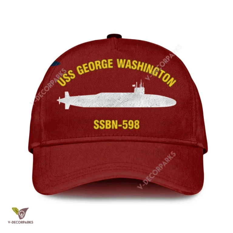 Uss George Washington Ssbn-598 Classic Baseball Cap Gift For Navy Veteran, Custom Print/embroidered Us Navy Ships Classic Cap