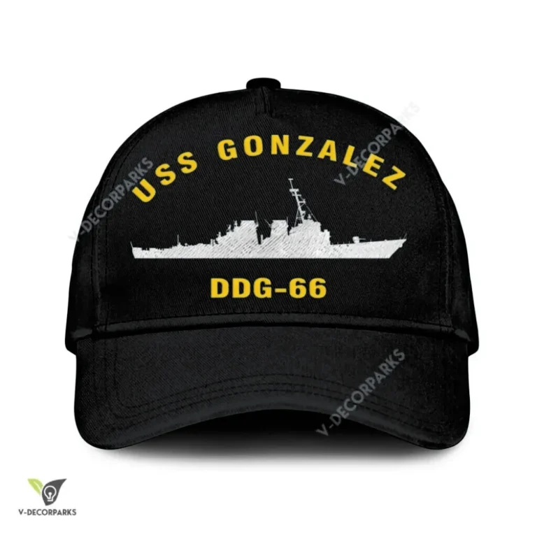 Uss Gonzalez Ddg-66 Classic Baseball Cap Gift For Navy Veteran, Custom Print/embroidered Us Navy Ships Classic Cap