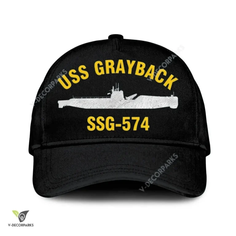 Uss Grayback Ssg-574 Classic Baseball Cap Gift For Navy Veteran, Custom Print/embroidered Us Navy Ships Classic Cap