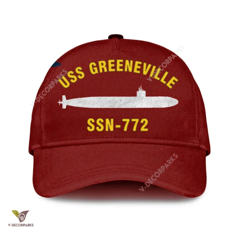 Uss Greeneville Ssn-772 Classic Baseball Cap Gift For Navy Veteran, Custom Print/embroidered Us Navy Ships Classic Cap