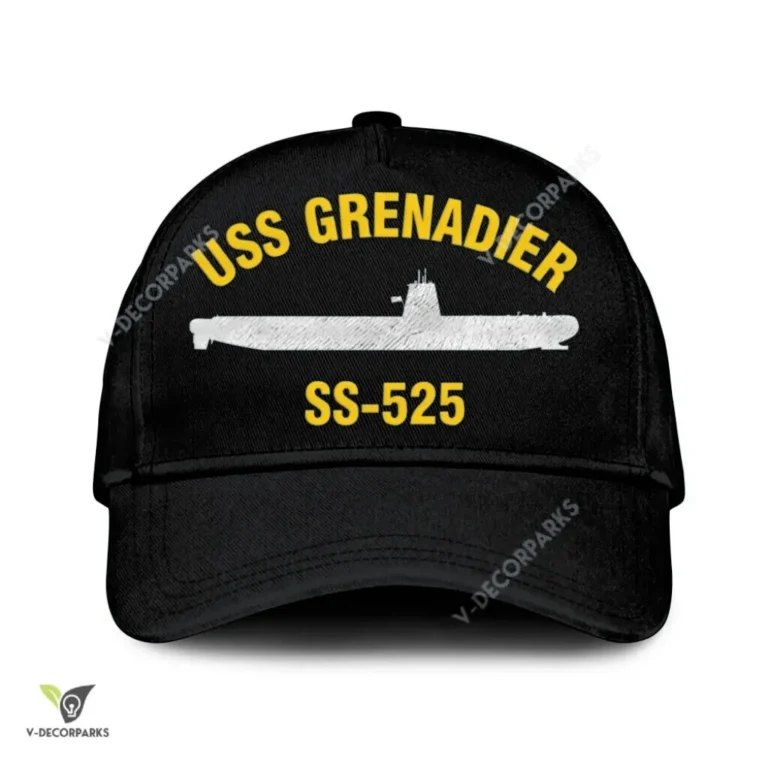 Uss Grenadier Ss 525 Classic Baseball Cap Gift For Navy Veteran, Custom Print/embroidered Us Navy Ships Classic Cap