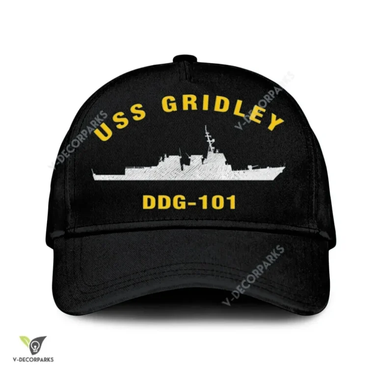 Uss Gridley Ddg-101 Classic Baseball Cap Gift For Navy Veteran, Custom Print/embroidered Us Navy Ships Classic Cap